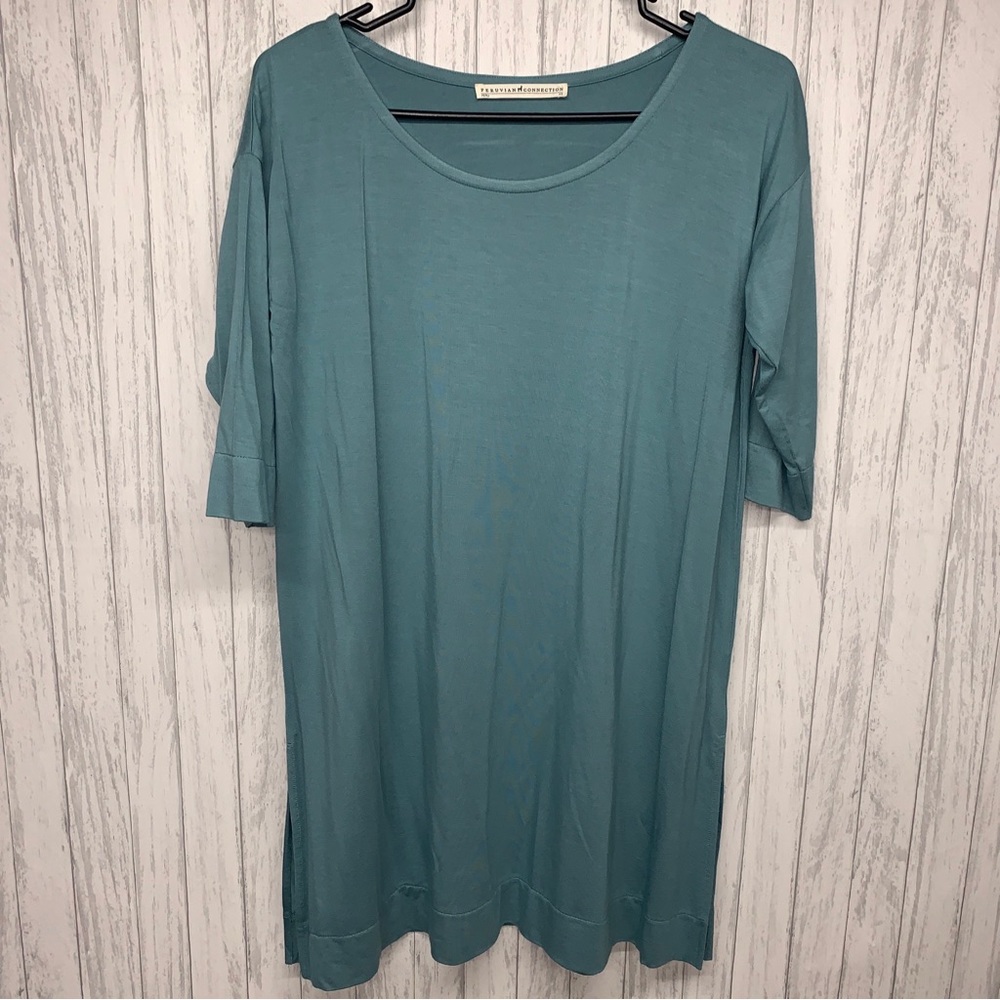 Womens Size XS Peruvian Connection Tunic Blue EUC